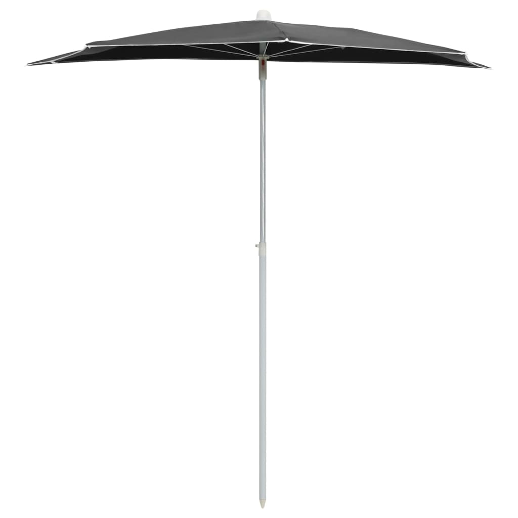 vidaXL Garden Half Parasol with Pole Outdoor Umbrella Sunshade Multi Colors-19