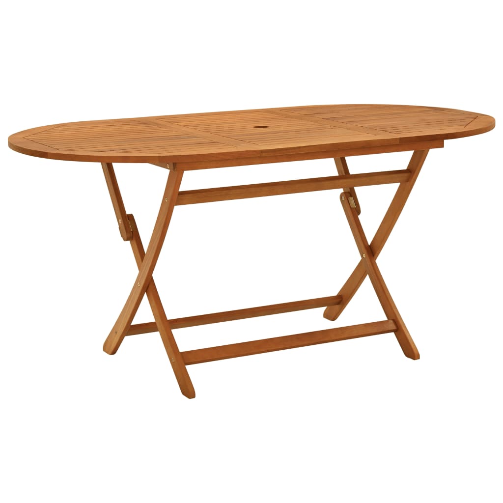 vidaXL Outdoor Dining Table Folding Garden Patio Table Solid Eucalyptus Wood-9