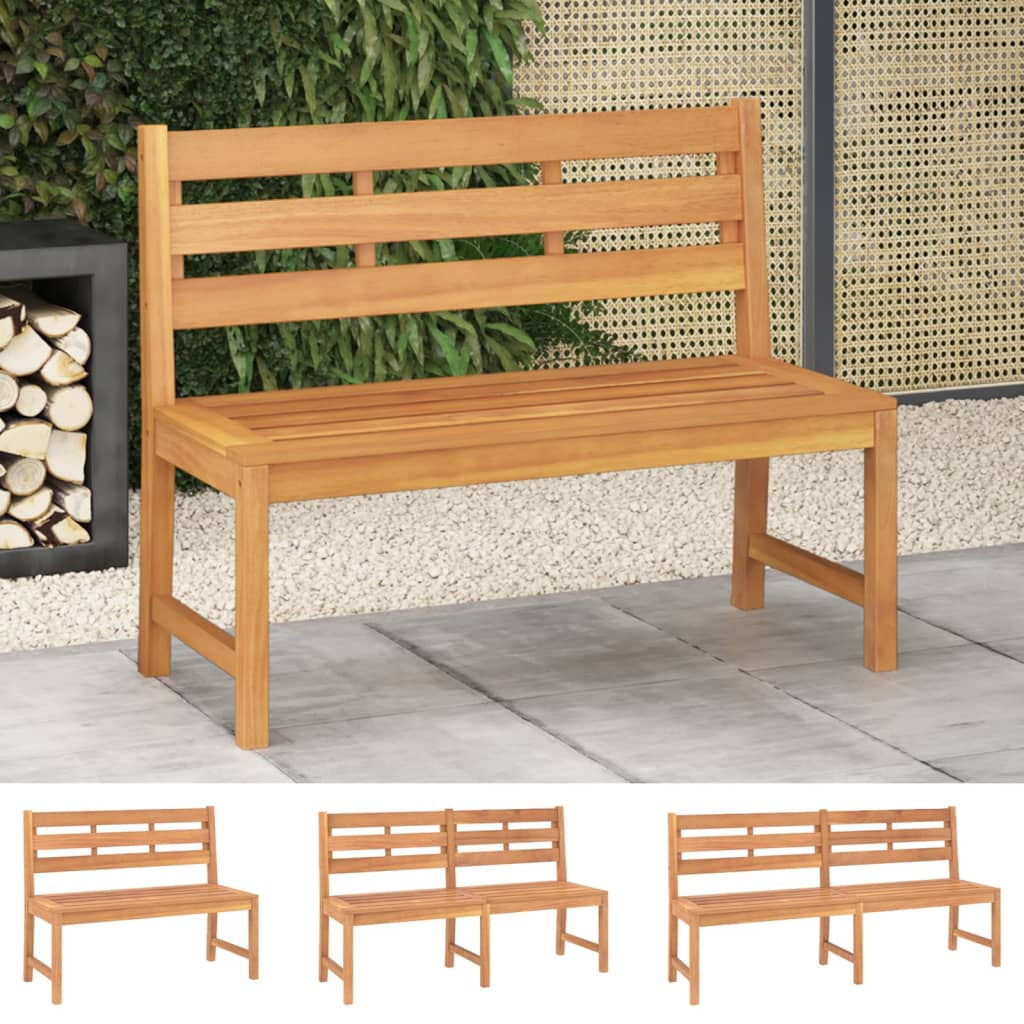 vidaXL Outdoor Patio Bench Garden Park Bench with Backrest Solid Wood Teak-29