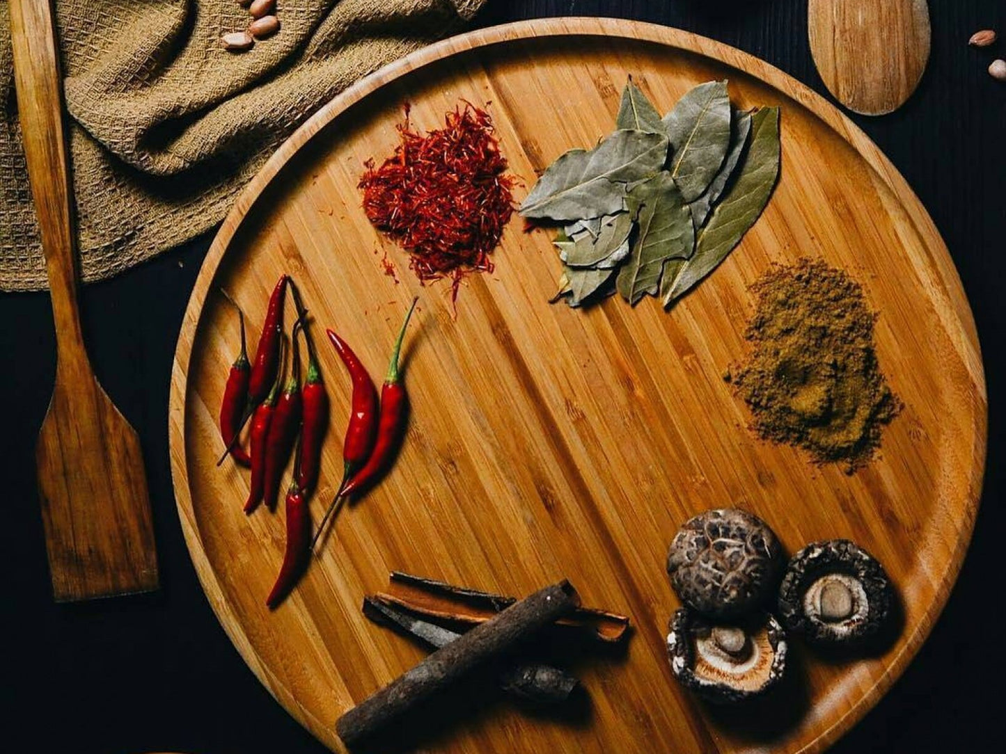 Set Of 6 Bamboo Round Plate 8" inch |For Appetizers / Barbecue / Steak-8