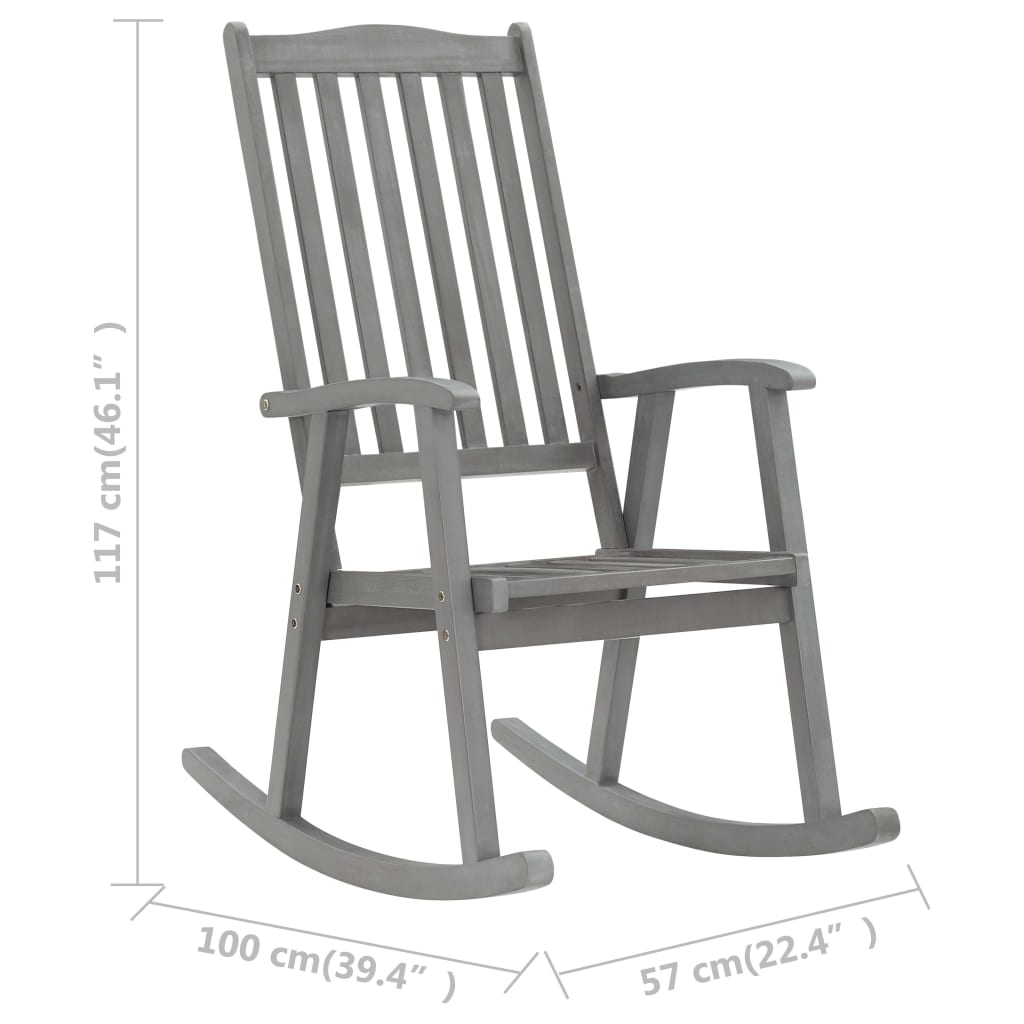 vidaXL Rocking Chair Solid Acacia Wood-14