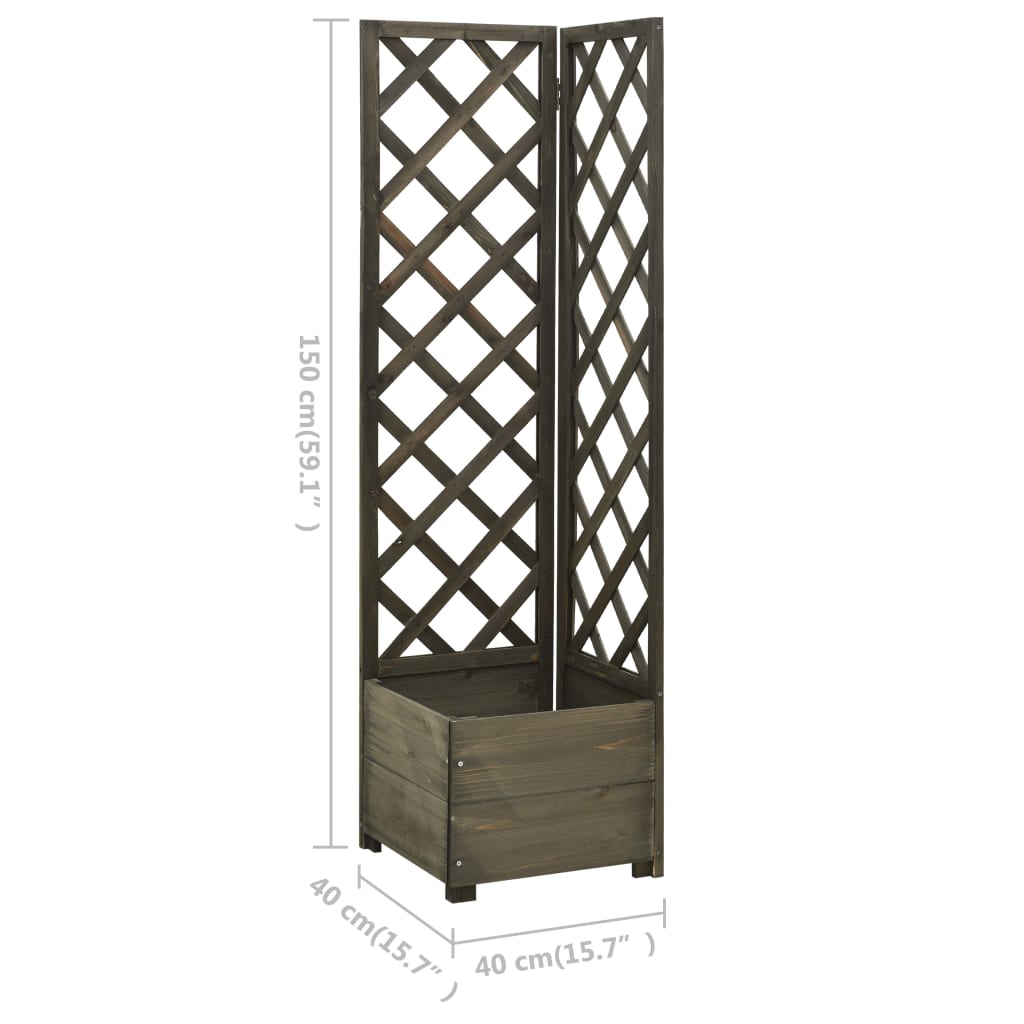 vidaXL Planter Flower Box Trellis Raised Bed Outdoor Planter Solid Firwood-10