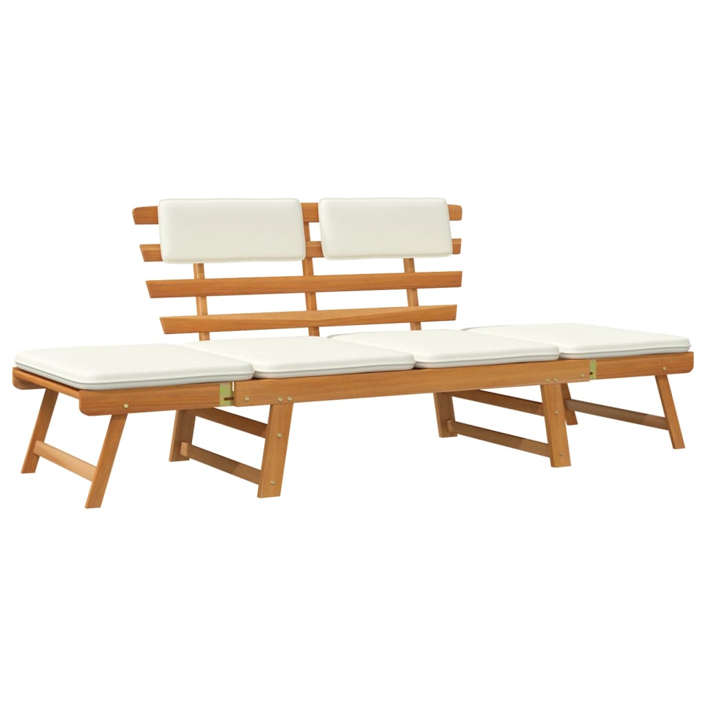 vidaXL Patio Bench Outdoor Garden Bench with Cushions 2-in-1 Solid Wood Acacia-4
