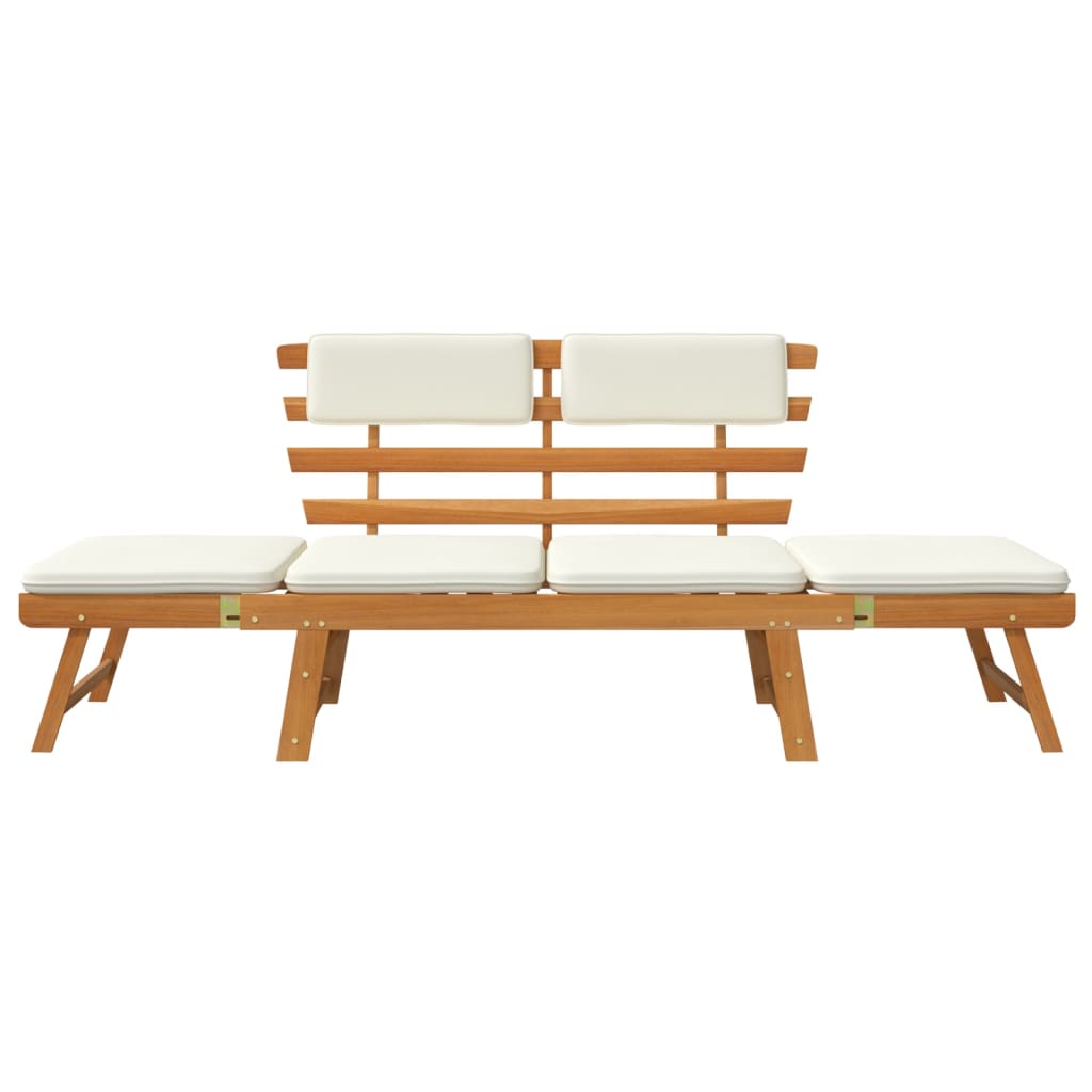 vidaXL Patio Bench Outdoor Garden Bench with Cushions 2-in-1 Solid Wood Acacia-7