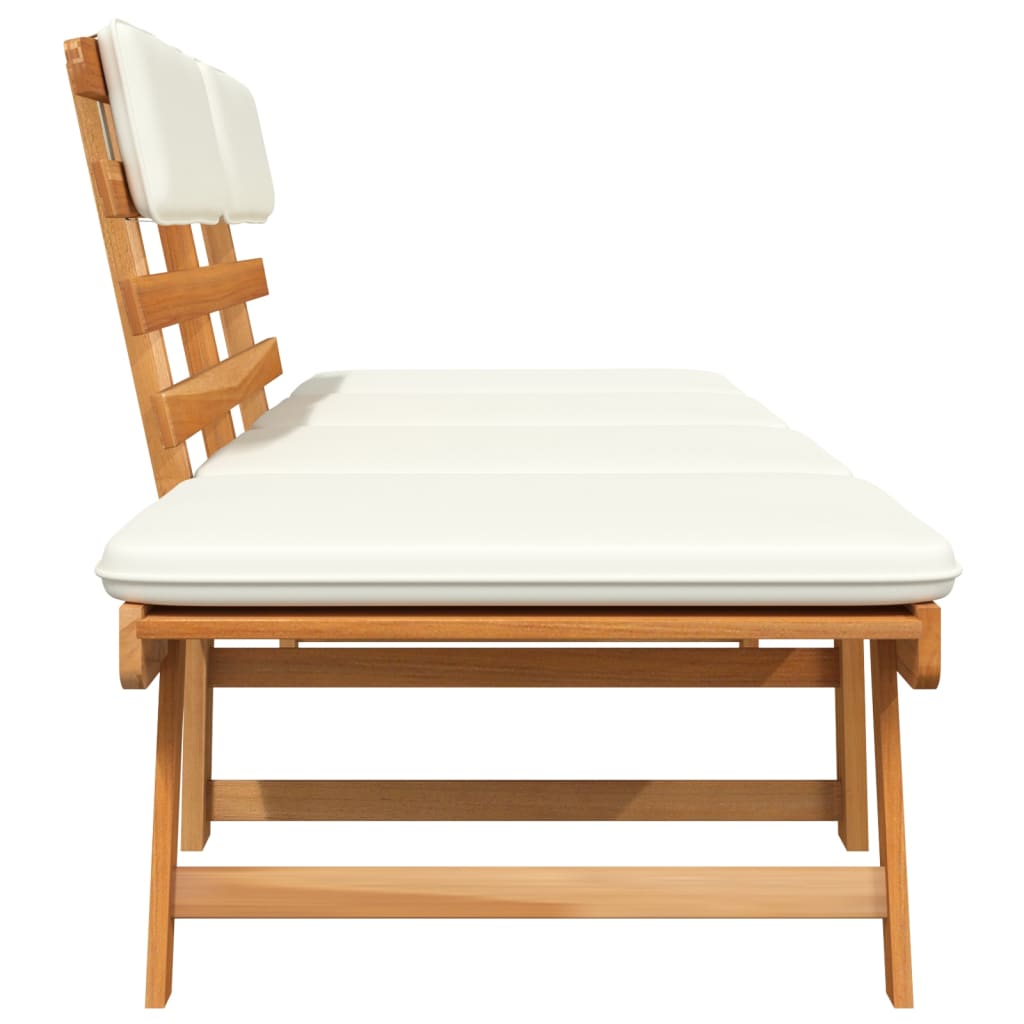 vidaXL Patio Bench Outdoor Garden Bench with Cushions 2-in-1 Solid Wood Acacia-8