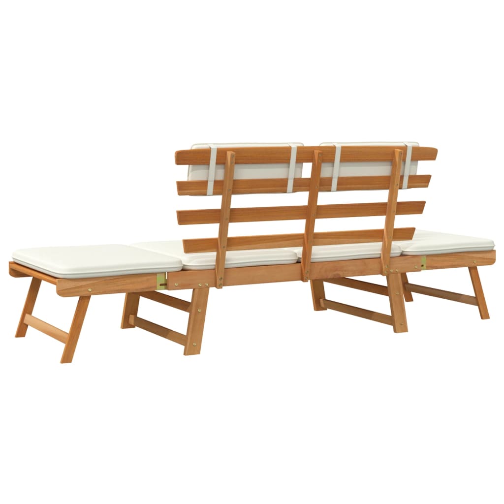 vidaXL Patio Bench Outdoor Garden Bench with Cushions 2-in-1 Solid Wood Acacia-9