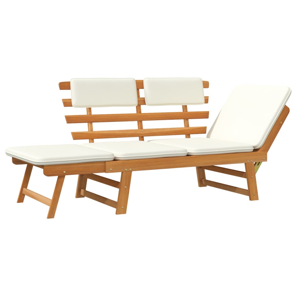 vidaXL Patio Bench Outdoor Garden Bench with Cushions 2-in-1 Solid Wood Acacia-39