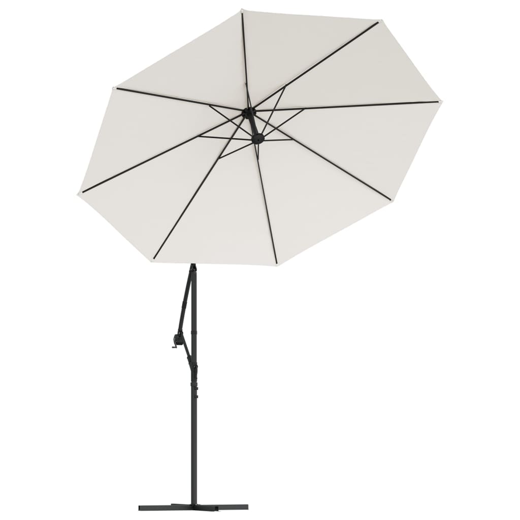 vidaXL Cantilever Umbrella Parasol with Solar LEDs Patio Umbrella Sunshade-14