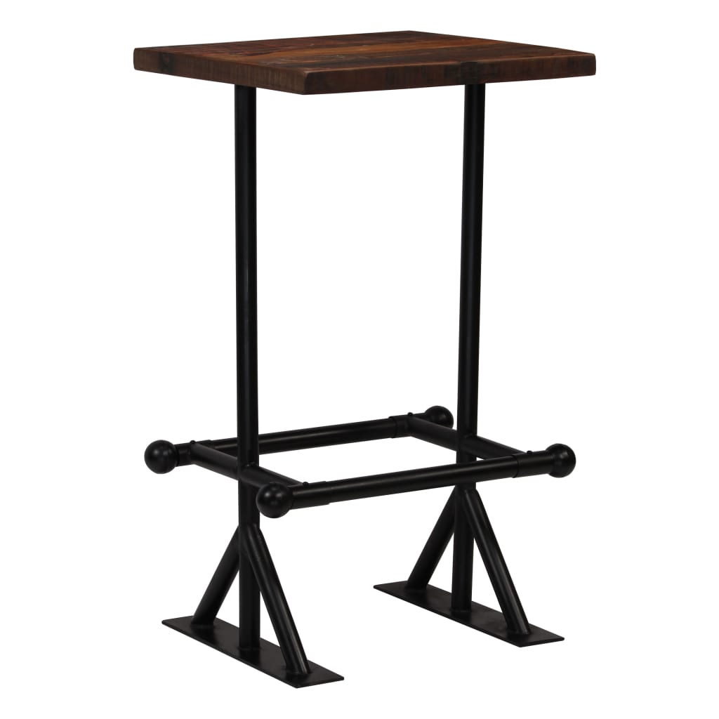 vidaXL Bar Table Kitchen Table Bistro Table Solid Reclaimed Wood Dark Brown-18