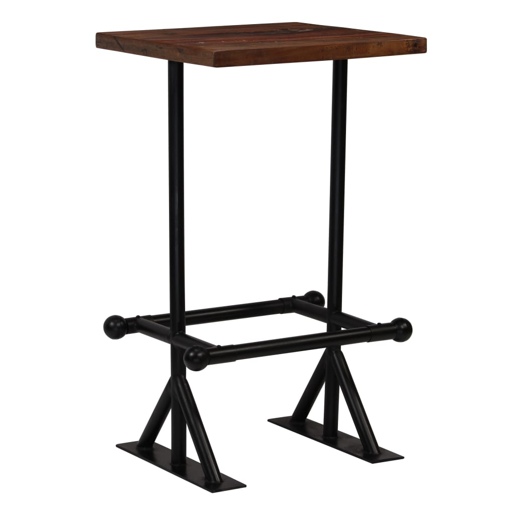 vidaXL Bar Table Kitchen Table Bistro Table Solid Reclaimed Wood Dark Brown-19