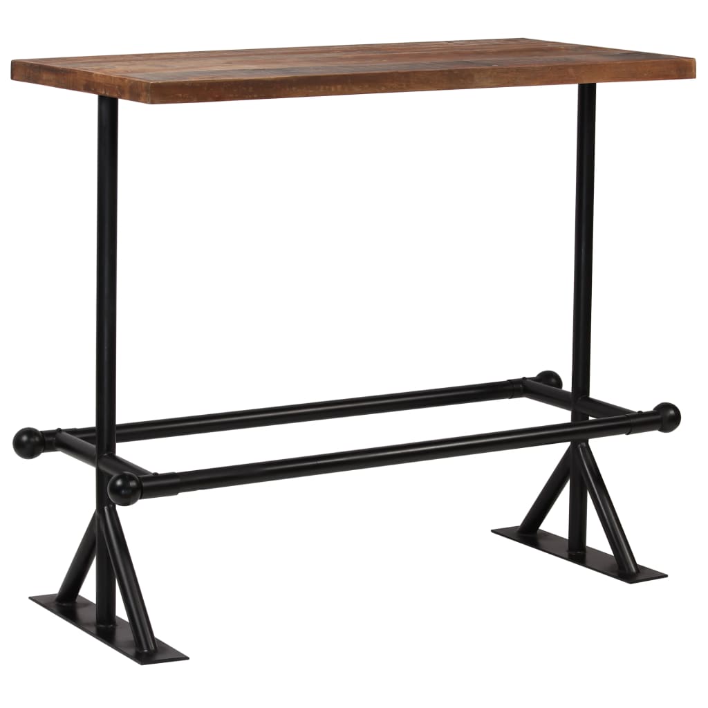 vidaXL Bar Table Kitchen Table Bistro Table Solid Reclaimed Wood Dark Brown-0