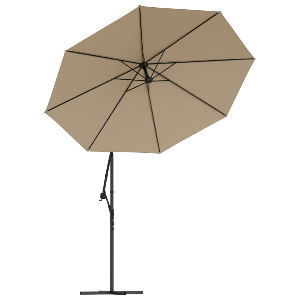 vidaXL Cantilever Umbrella Parasol with Solar LEDs Patio Umbrella Sunshade-16