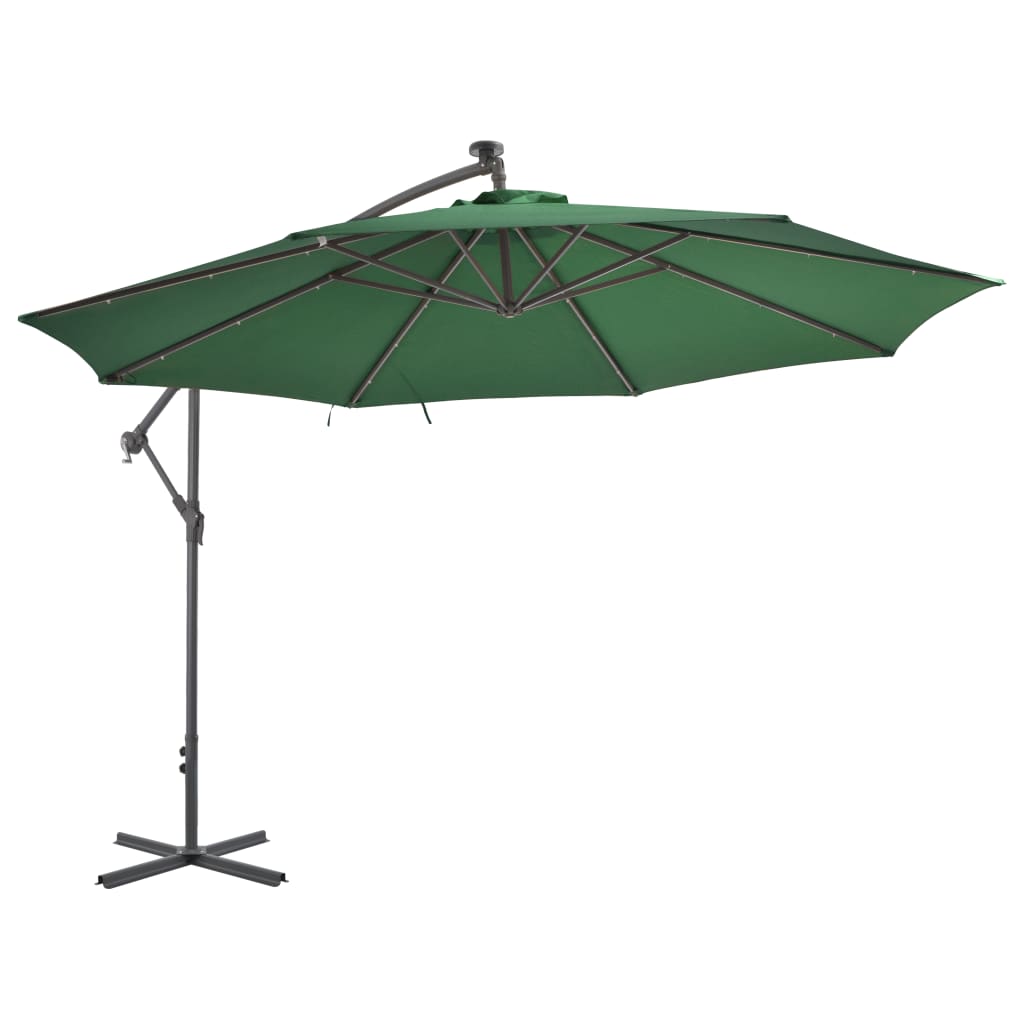 vidaXL Cantilever Umbrella Parasol with Solar LEDs Patio Umbrella Sunshade-51