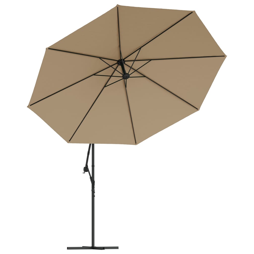 vidaXL Cantilever Umbrella Parasol with Solar LEDs Patio Umbrella Sunshade-18