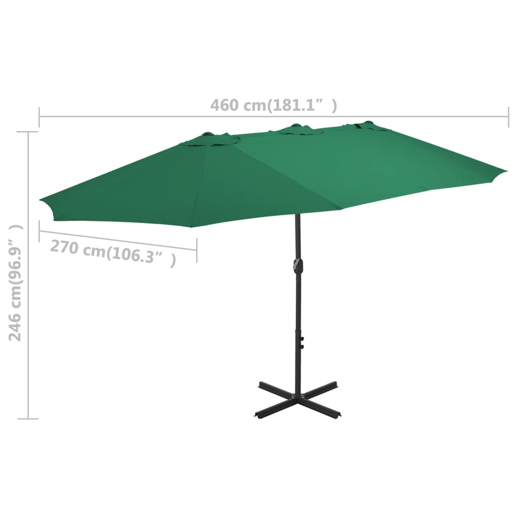 vidaXL Outdoor Umbrella Parasol with Double Top Sunshade Shelter Aluminum-38