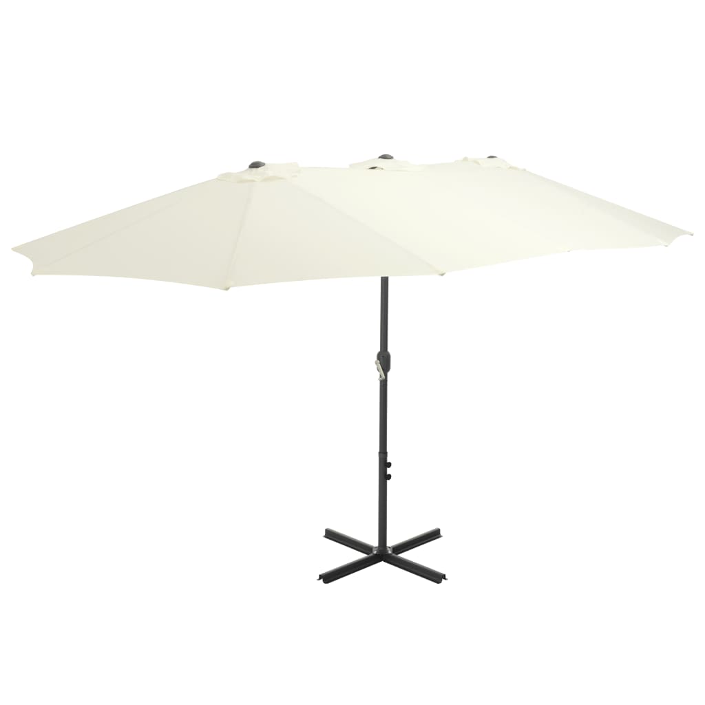 vidaXL Outdoor Umbrella Parasol with Double Top Sunshade Shelter Aluminum-5