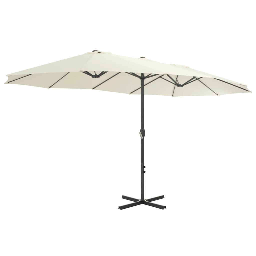 vidaXL Outdoor Umbrella Parasol with Double Top Sunshade Shelter Aluminum-45