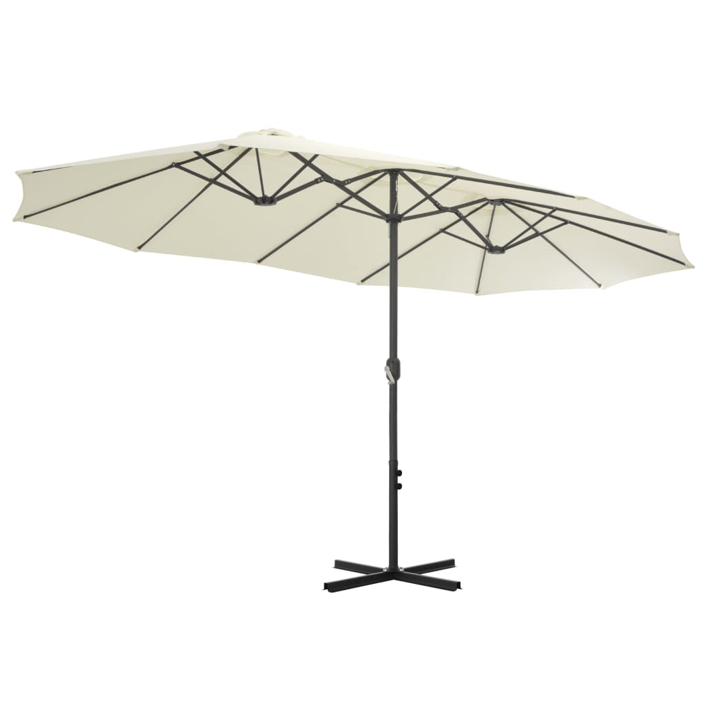 vidaXL Outdoor Umbrella Parasol with Double Top Sunshade Shelter Aluminum-11