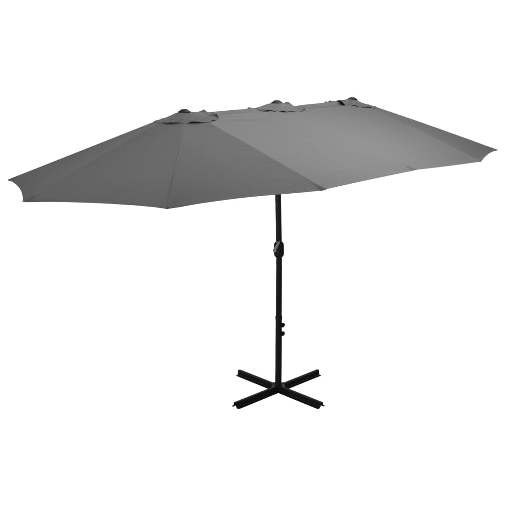 vidaXL Outdoor Umbrella Parasol with Double Top Sunshade Shelter Aluminum-0