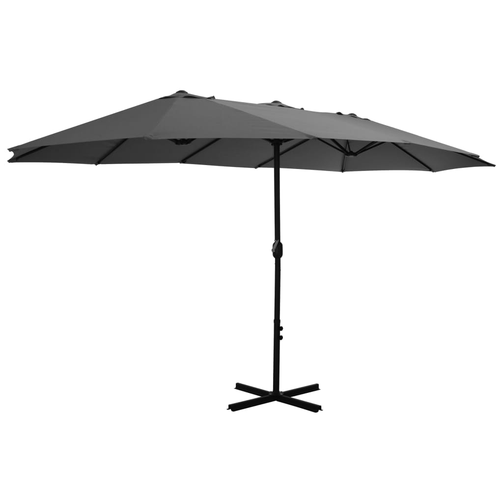 vidaXL Outdoor Umbrella Parasol with Double Top Sunshade Shelter Aluminum-9