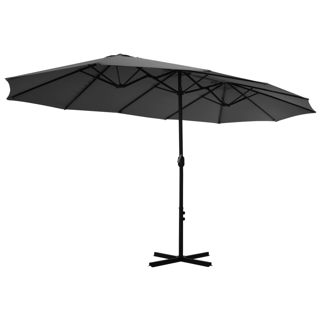 vidaXL Outdoor Umbrella Parasol with Double Top Sunshade Shelter Aluminum-27