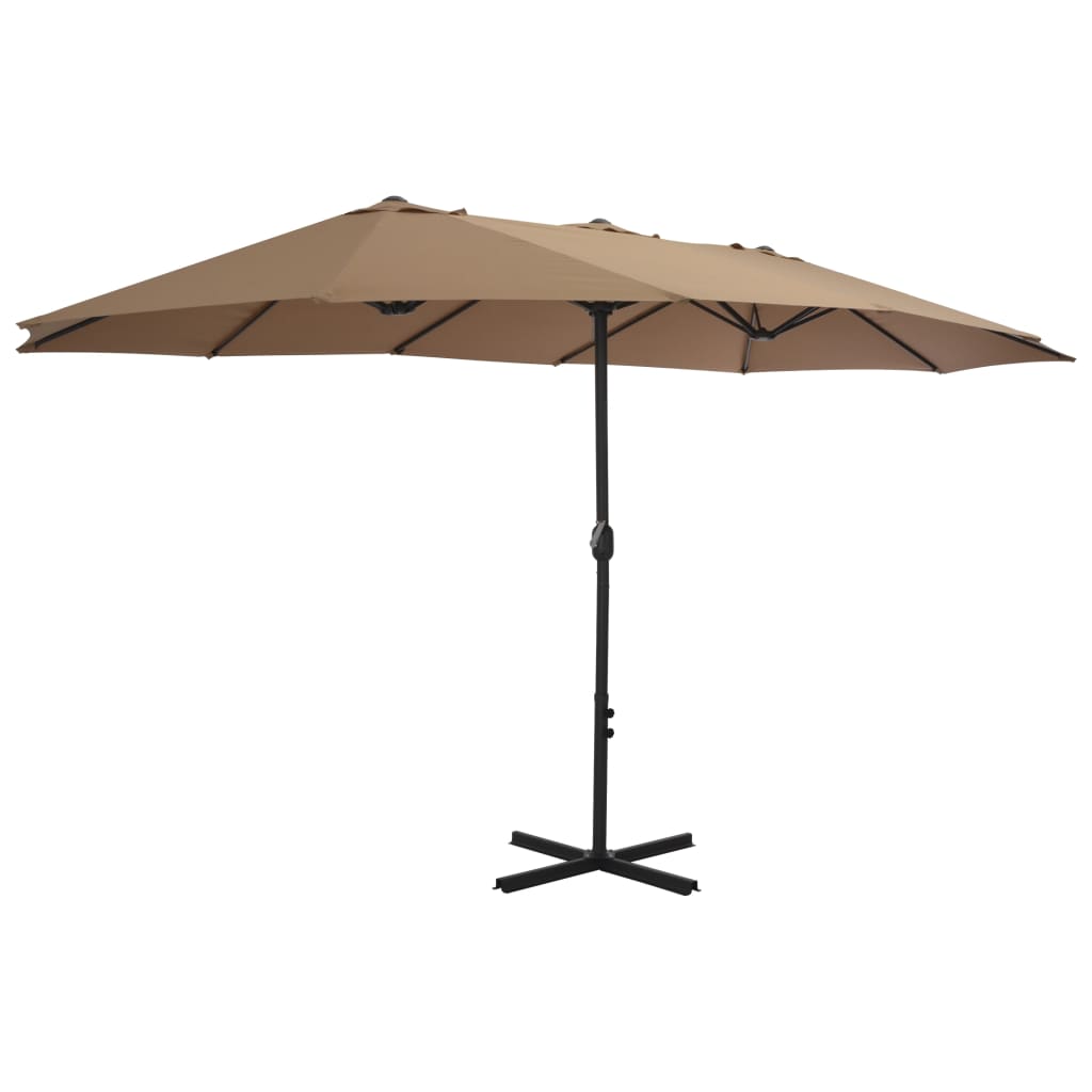 vidaXL Outdoor Umbrella Parasol with Double Top Sunshade Shelter Aluminum-16