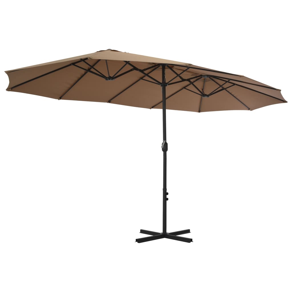 vidaXL Outdoor Umbrella Parasol with Double Top Sunshade Shelter Aluminum-19