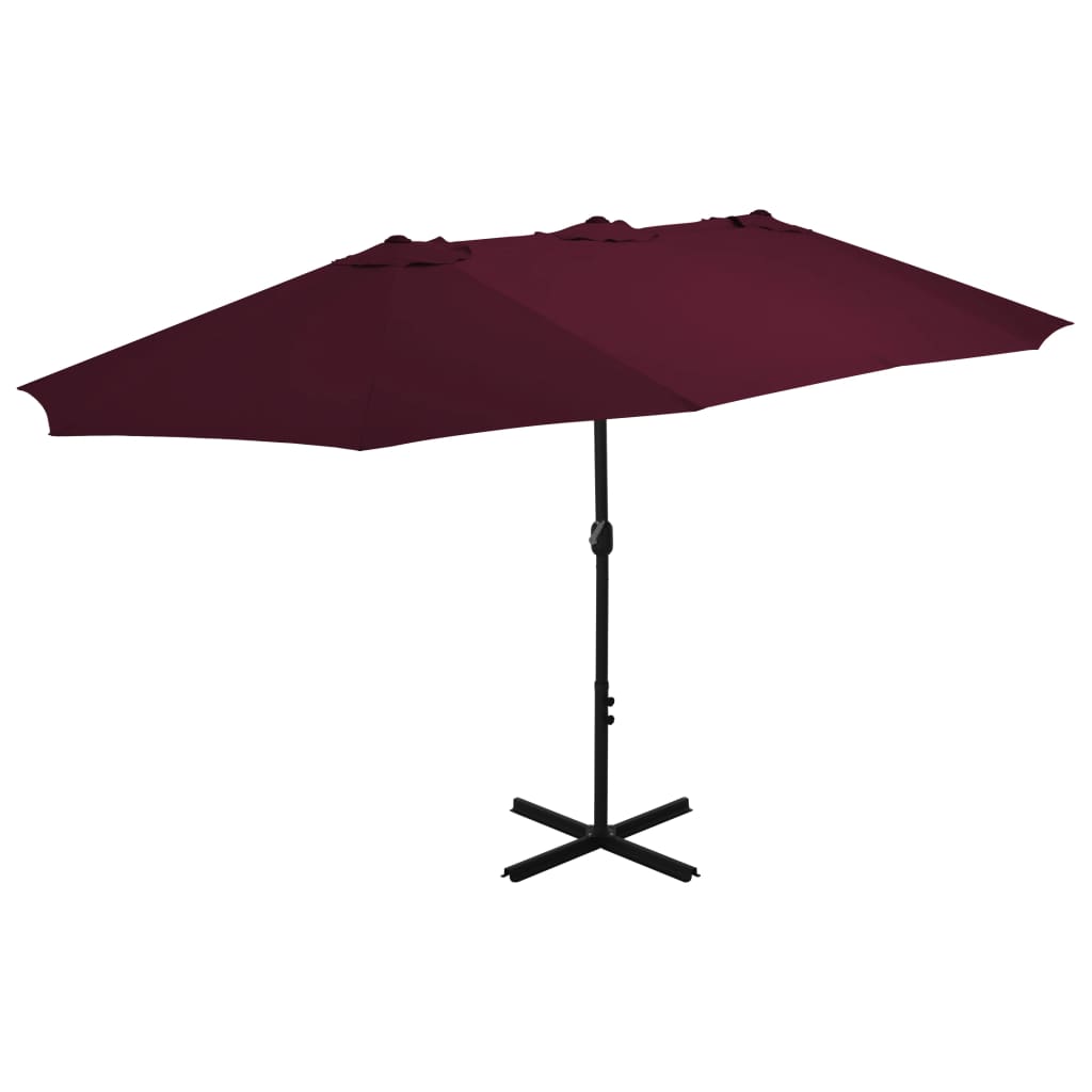 vidaXL Outdoor Umbrella Parasol with Double Top Sunshade Shelter Aluminum-3