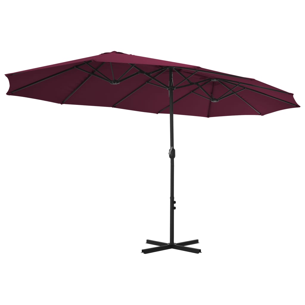 vidaXL Outdoor Umbrella Parasol with Double Top Sunshade Shelter Aluminum-55