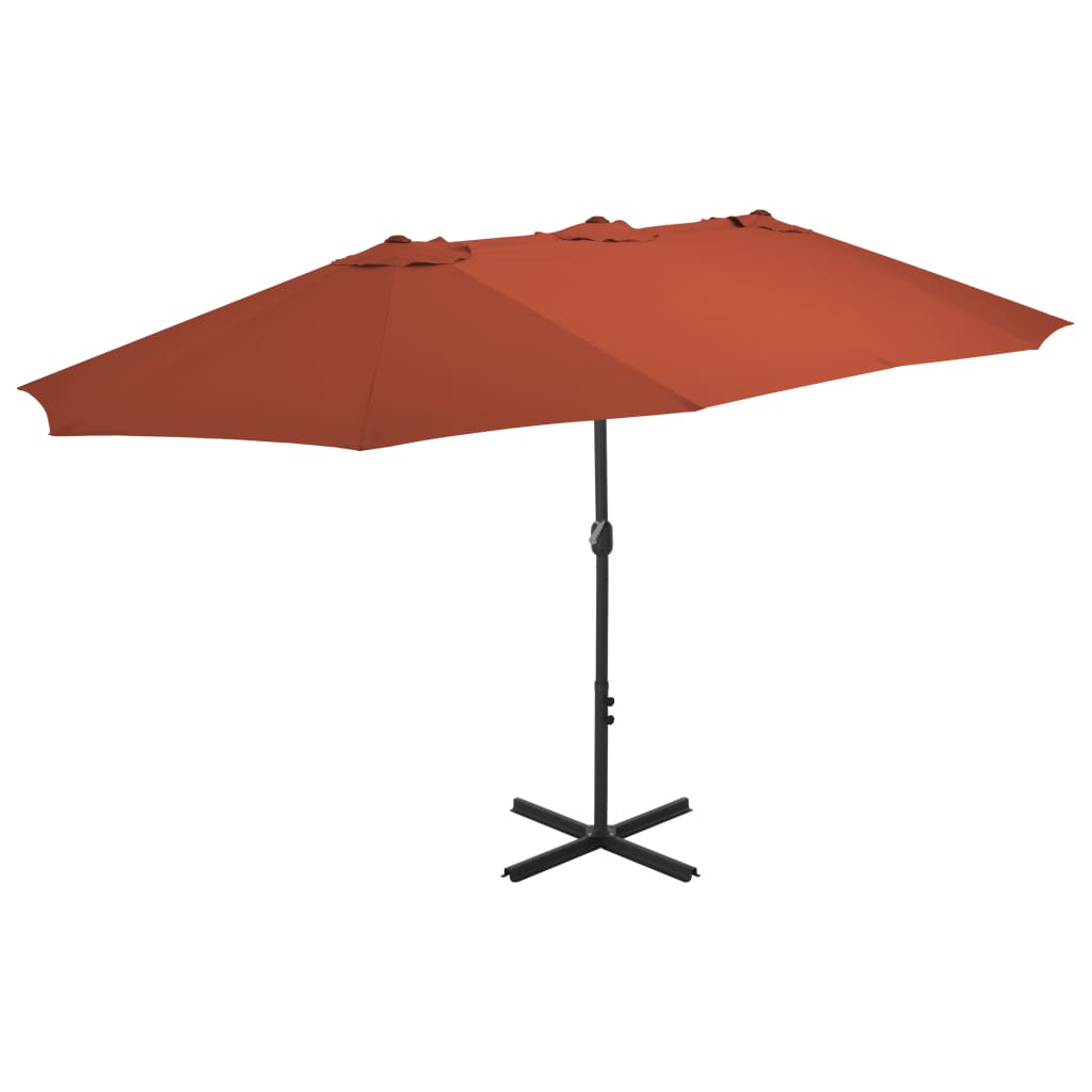 vidaXL Outdoor Umbrella Parasol with Double Top Sunshade Shelter Aluminum-7