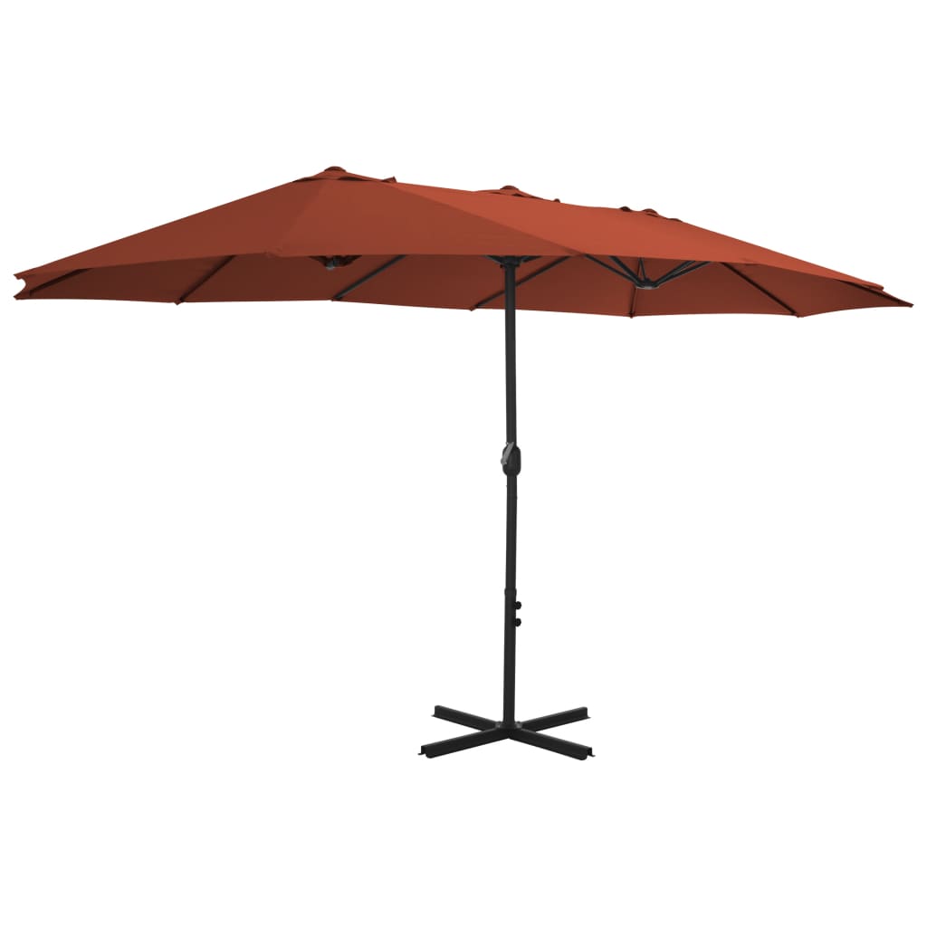 vidaXL Outdoor Umbrella Parasol with Double Top Sunshade Shelter Aluminum-25