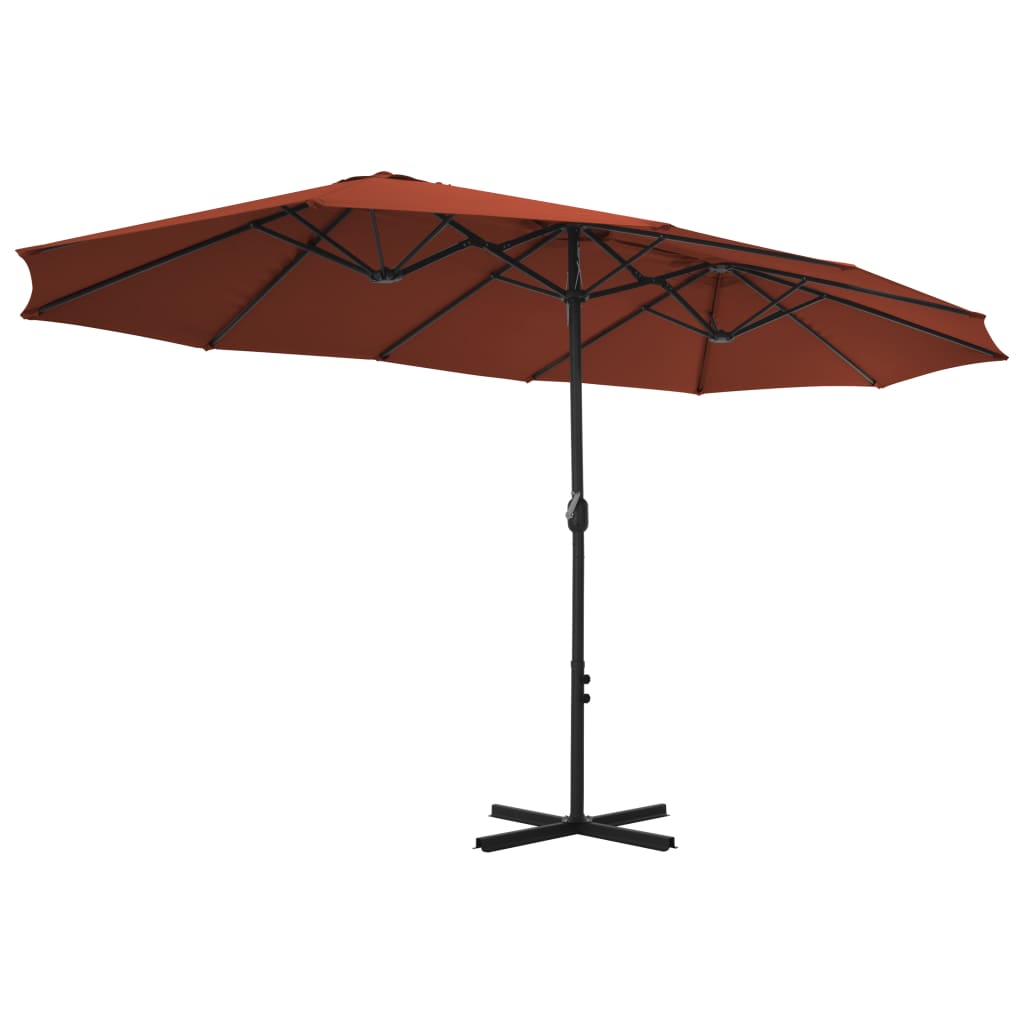 vidaXL Outdoor Umbrella Parasol with Double Top Sunshade Shelter Aluminum-12