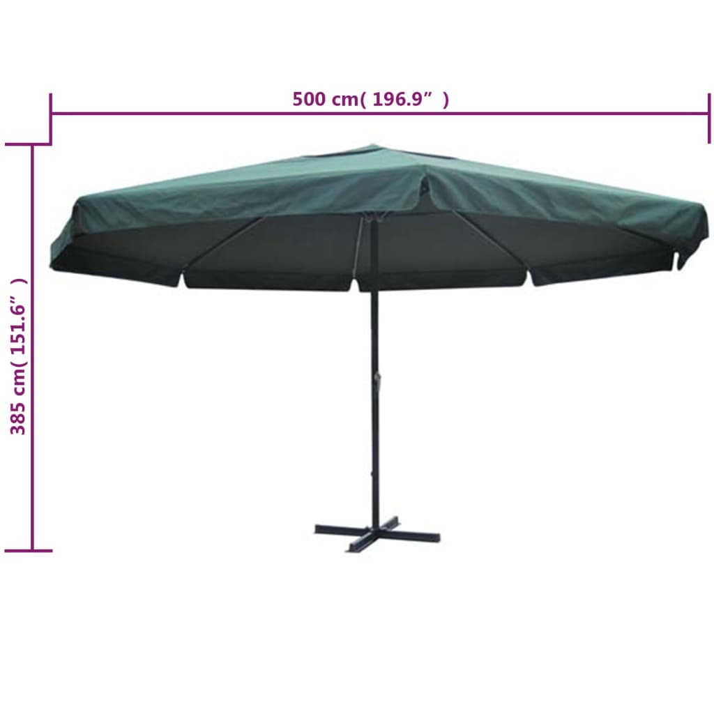 vidaXL Outdoor Umbrella Parasol with Crank Patio Sunshade Sun Shelter Aluminum-11