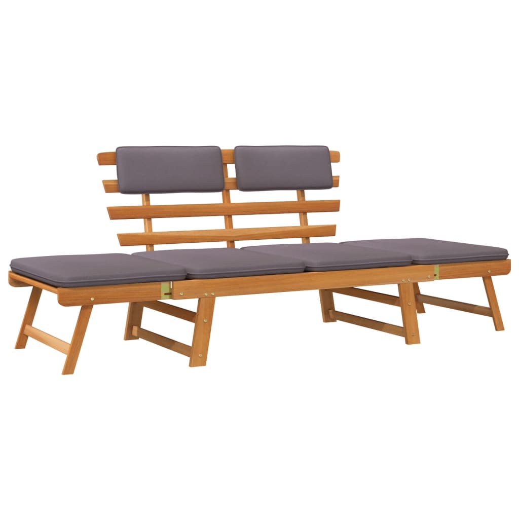 vidaXL Patio Bench Outdoor Garden Bench with Cushions 2-in-1 Solid Wood Acacia-40