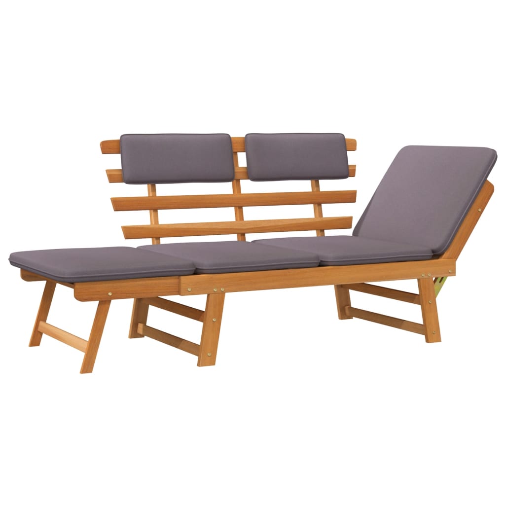 vidaXL Patio Bench Outdoor Garden Bench with Cushions 2-in-1 Solid Wood Acacia-43