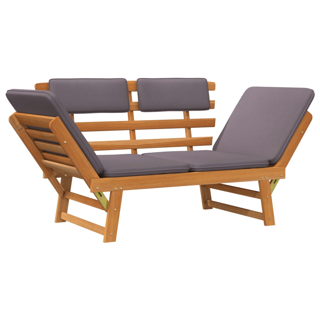 vidaXL Patio Bench Outdoor Garden Bench with Cushions 2-in-1 Solid Wood Acacia-44