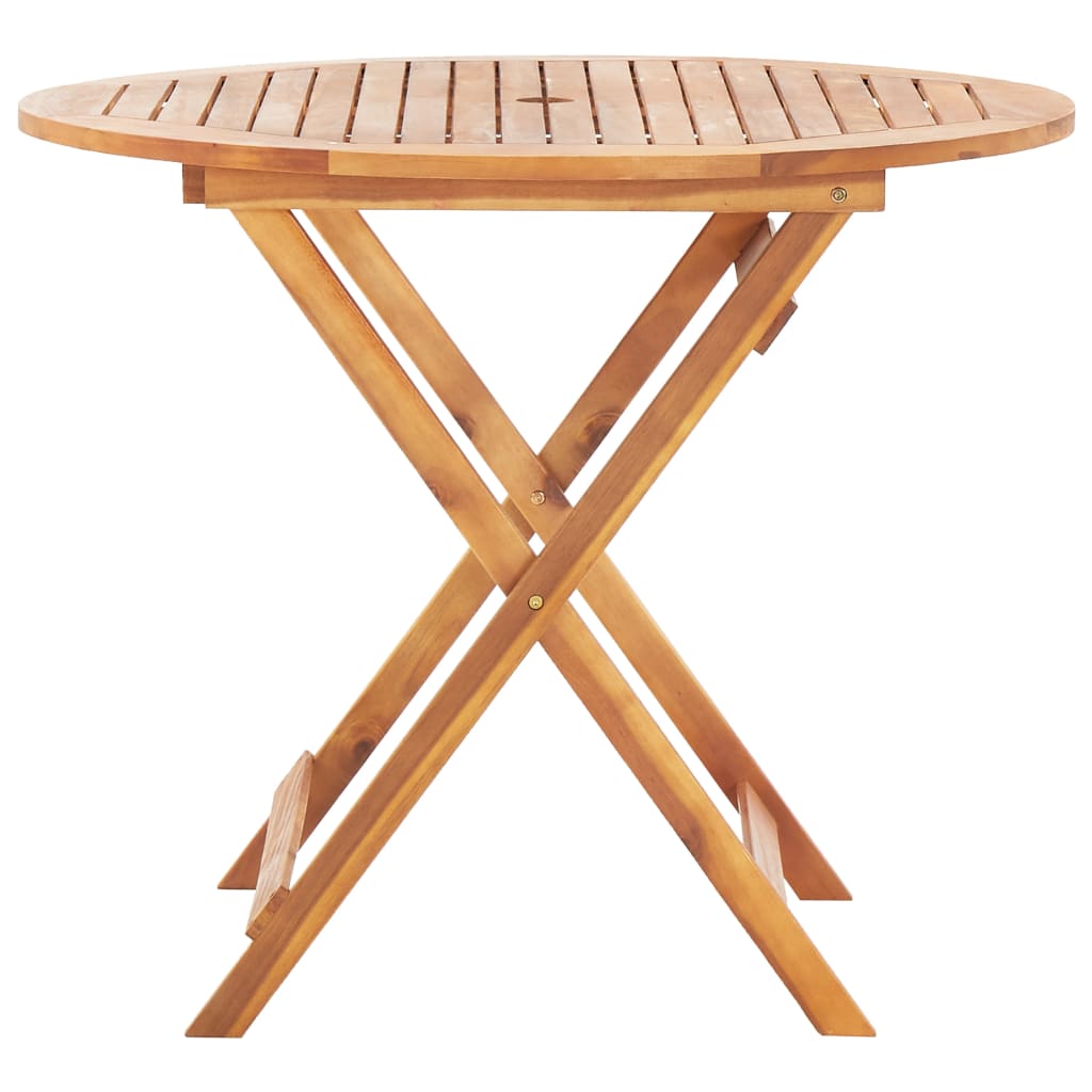 vidaXL Folding Patio Table 35.4"x29.5" Solid Acacia Wood-7