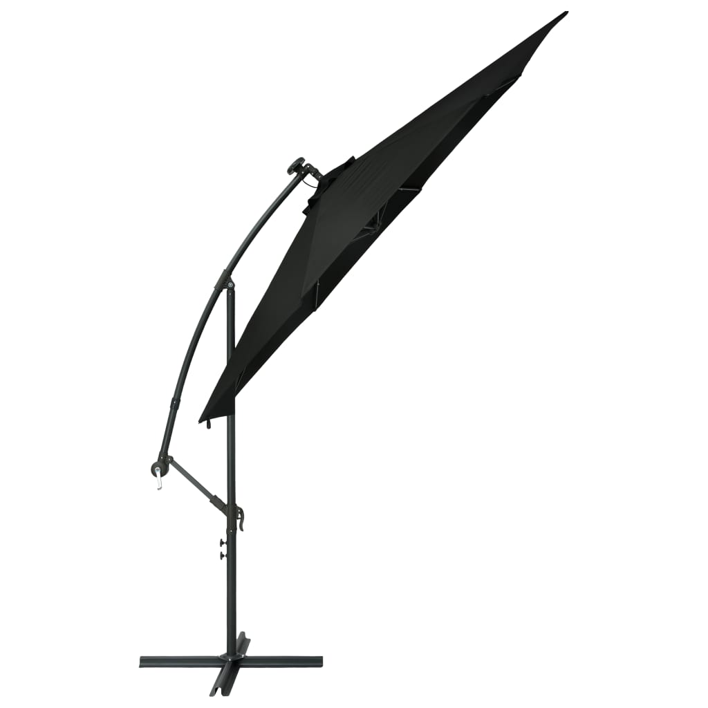 vidaXL Cantilever Umbrella Parasol with Solar LEDs Patio Umbrella Sunshade-2