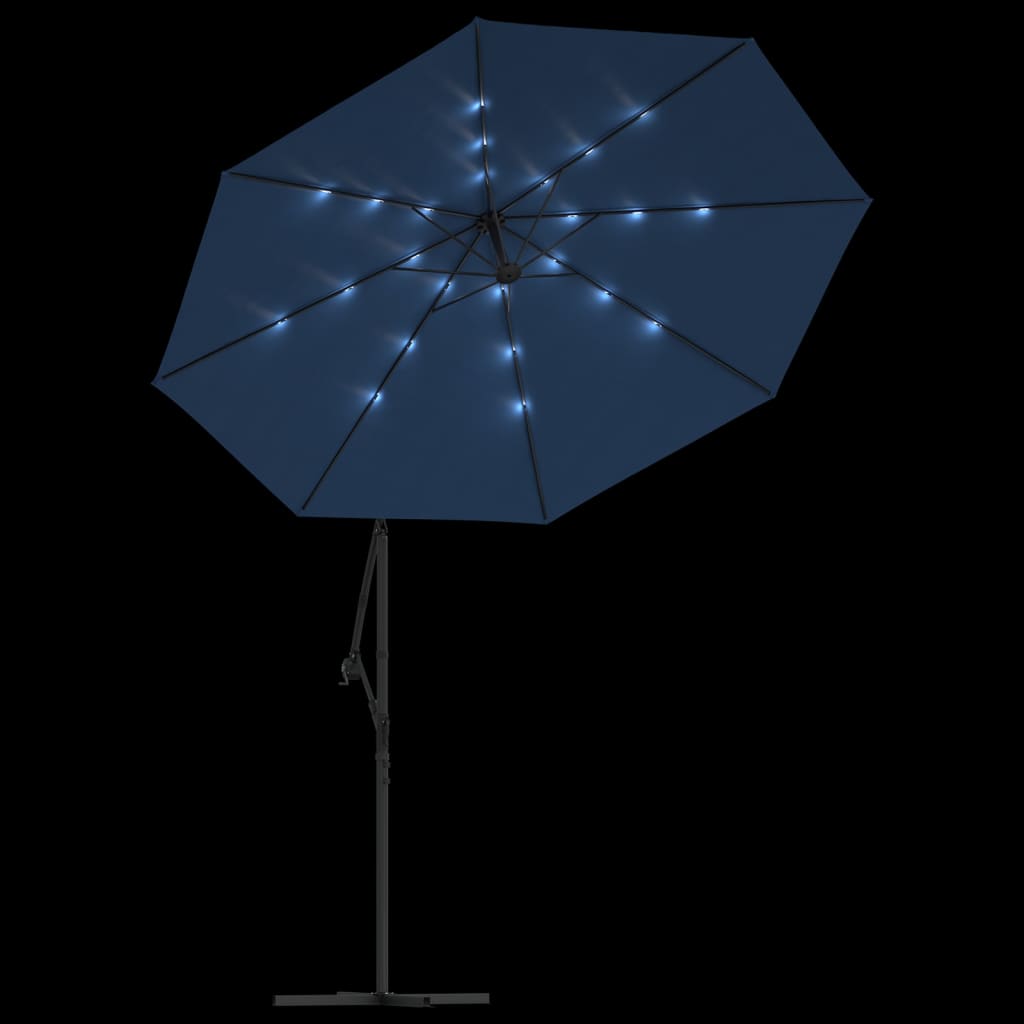 vidaXL Cantilever Umbrella Parasol with Solar LEDs Patio Umbrella Sunshade-22