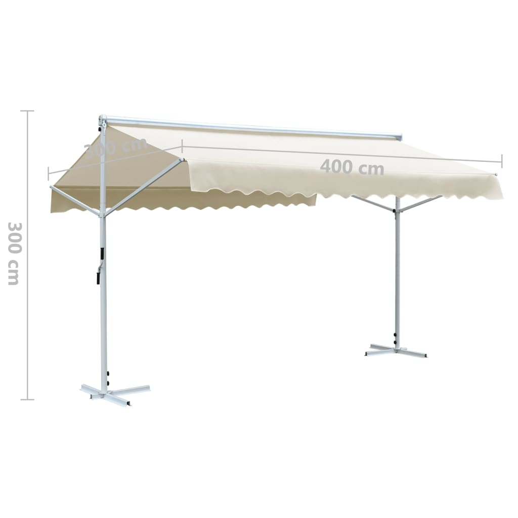 vidaXL Free Standing Awning Outdoor Retractable Awning Patio Sun Shade Shelter-8