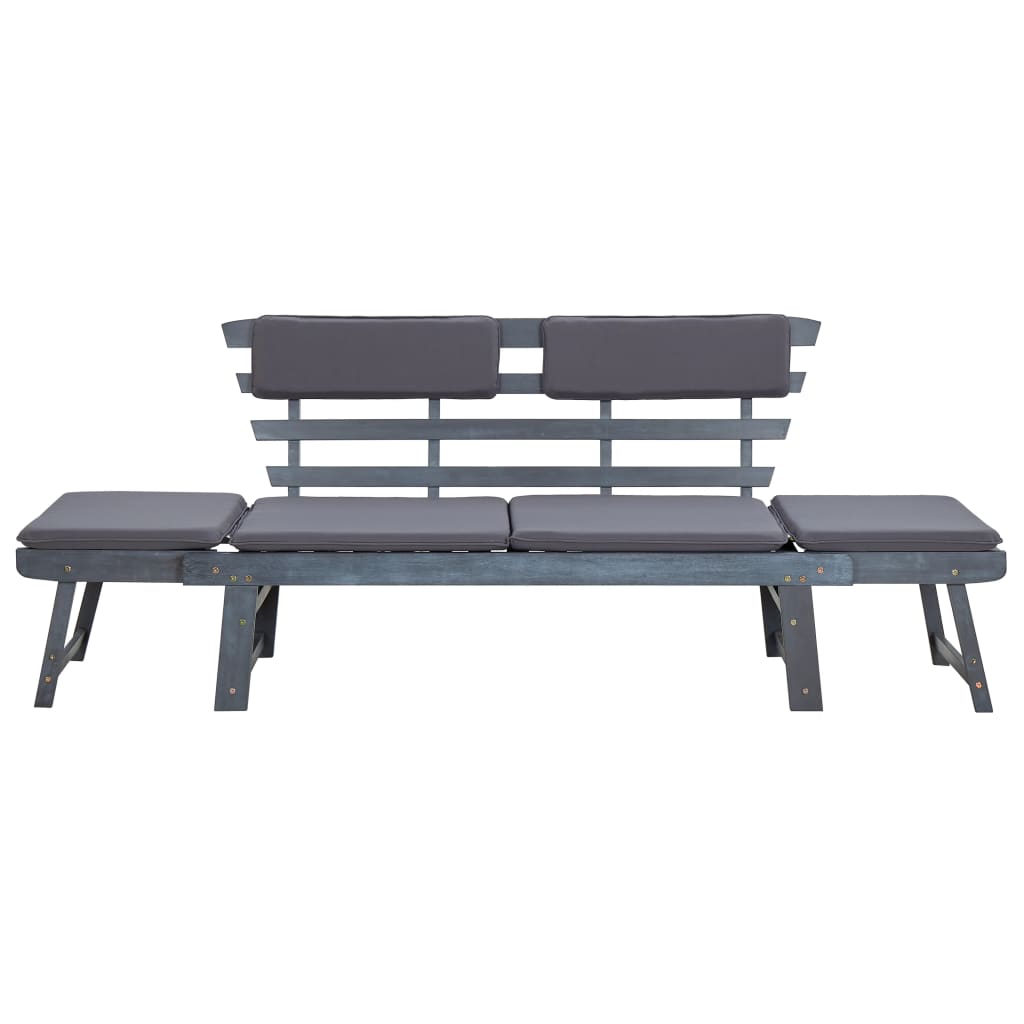 vidaXL Patio Bench Outdoor Garden Bench with Cushions 2-in-1 Solid Wood Acacia-12