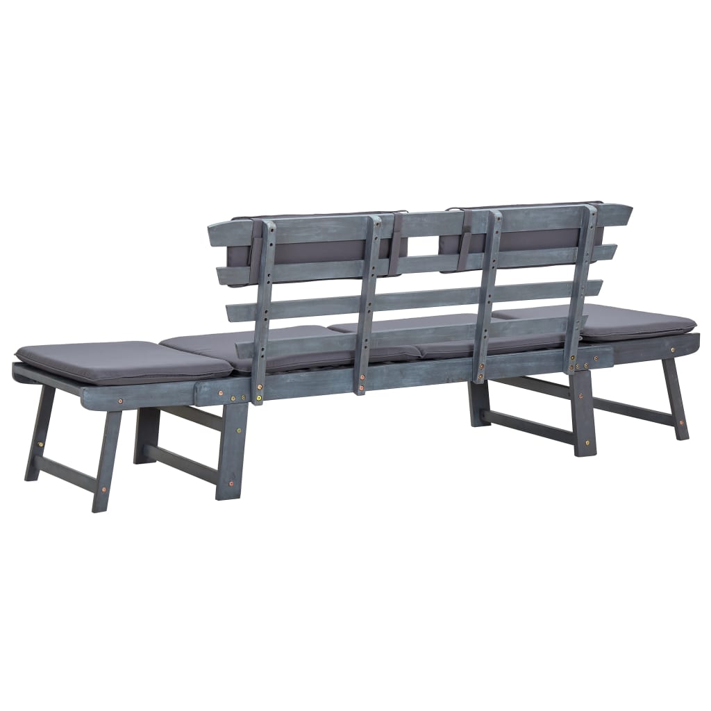 vidaXL Patio Bench Outdoor Garden Bench with Cushions 2-in-1 Solid Wood Acacia-14