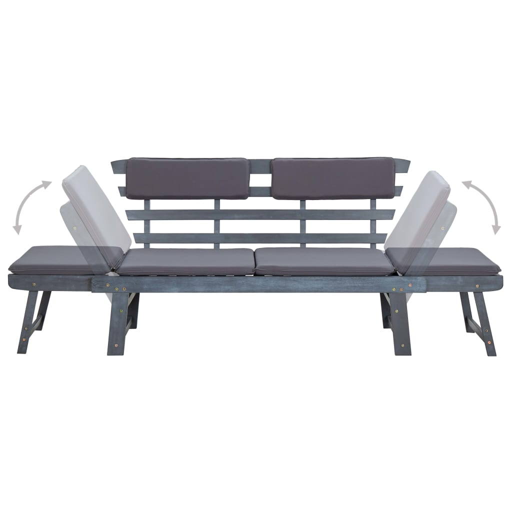 vidaXL Patio Bench Outdoor Garden Bench with Cushions 2-in-1 Solid Wood Acacia-15