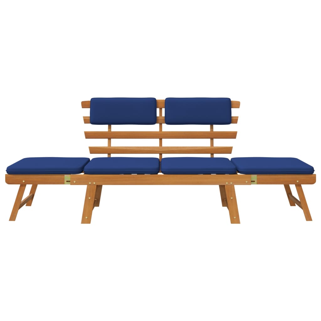 vidaXL Patio Bench Outdoor Garden Bench with Cushions 2-in-1 Solid Wood Acacia-36