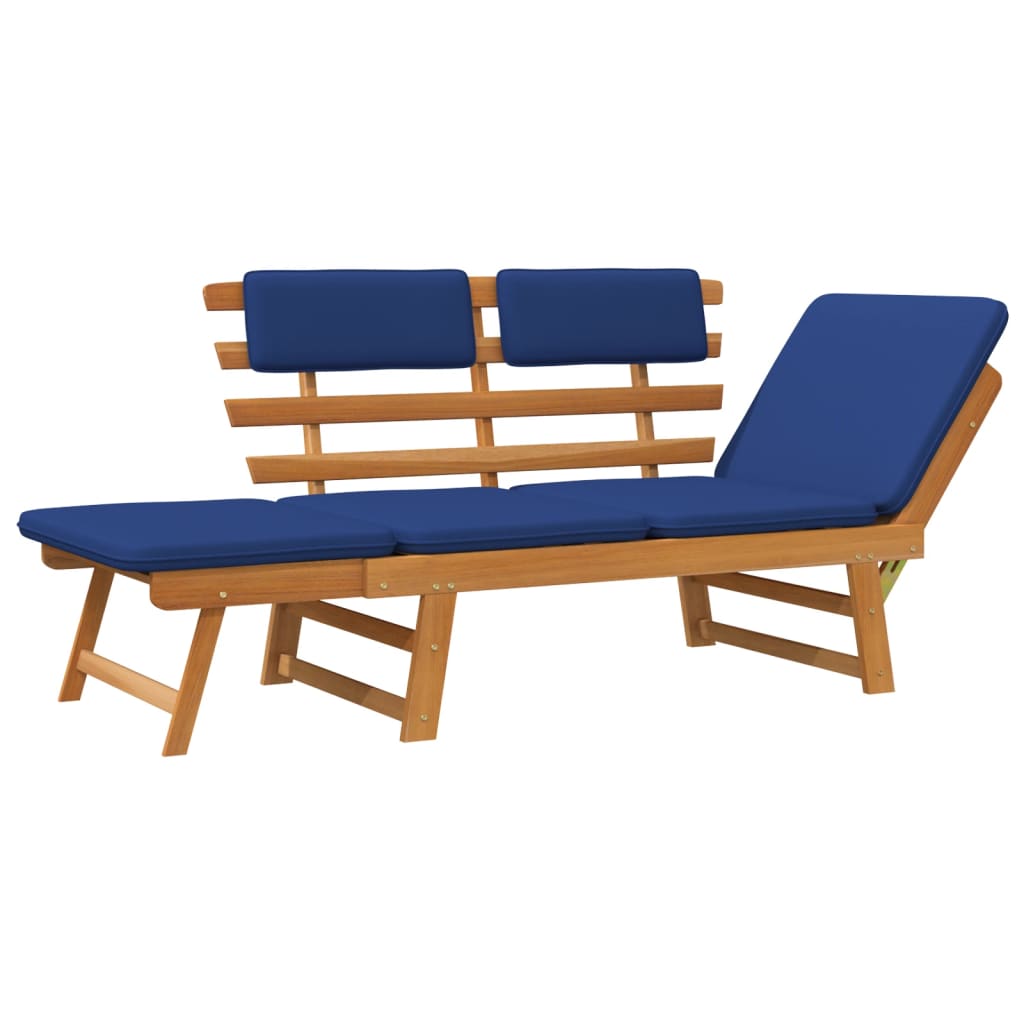 vidaXL Patio Bench Outdoor Garden Bench with Cushions 2-in-1 Solid Wood Acacia-1