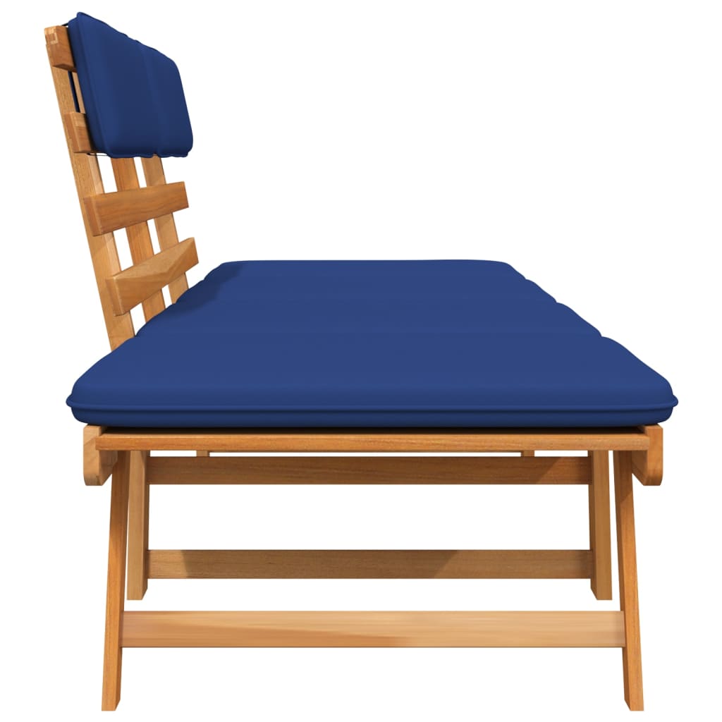 vidaXL Patio Bench Outdoor Garden Bench with Cushions 2-in-1 Solid Wood Acacia-2