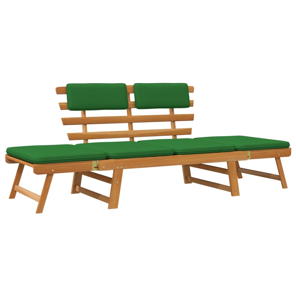 vidaXL Patio Bench Outdoor Garden Bench with Cushions 2-in-1 Solid Wood Acacia-18