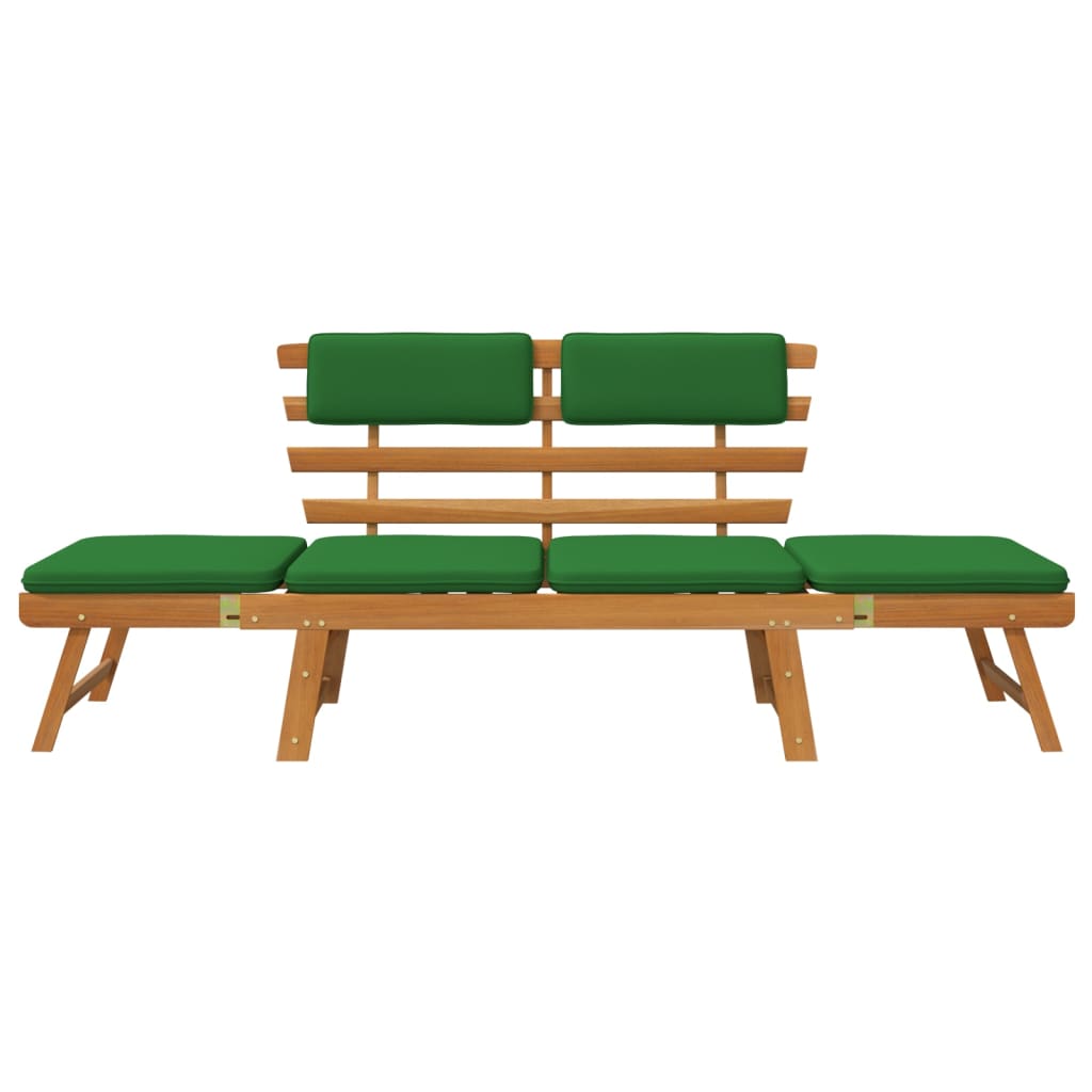 vidaXL Patio Bench Outdoor Garden Bench with Cushions 2-in-1 Solid Wood Acacia-28