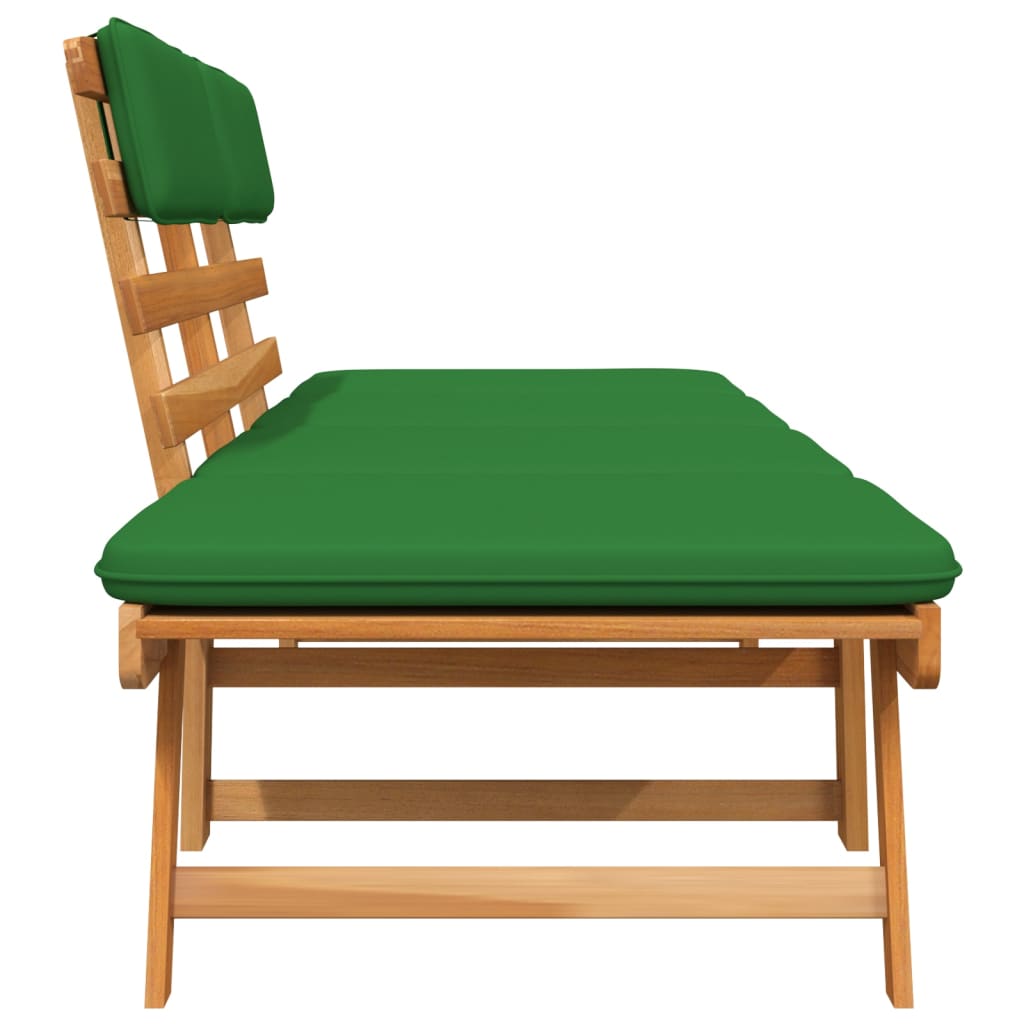 vidaXL Patio Bench Outdoor Garden Bench with Cushions 2-in-1 Solid Wood Acacia-32