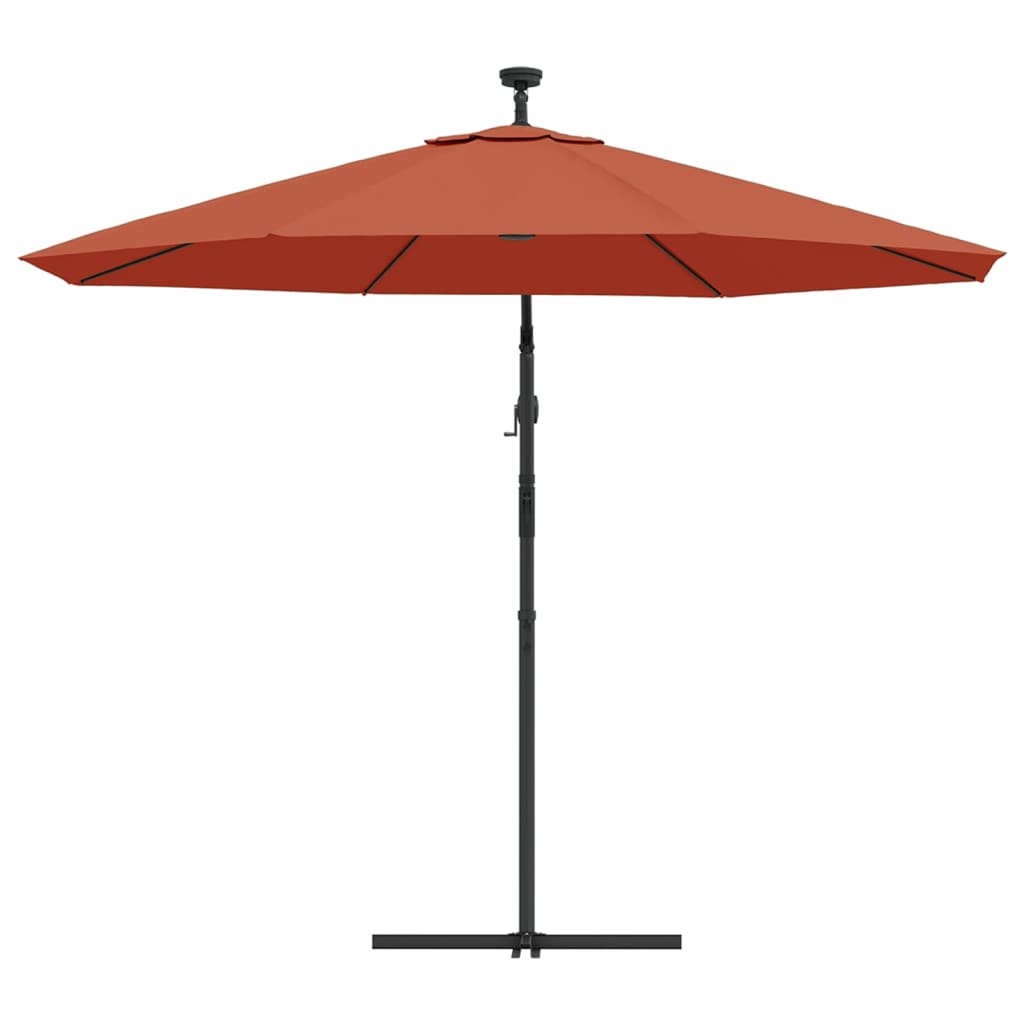 vidaXL Cantilever Umbrella Parasol with Solar LEDs Patio Umbrella Sunshade-67